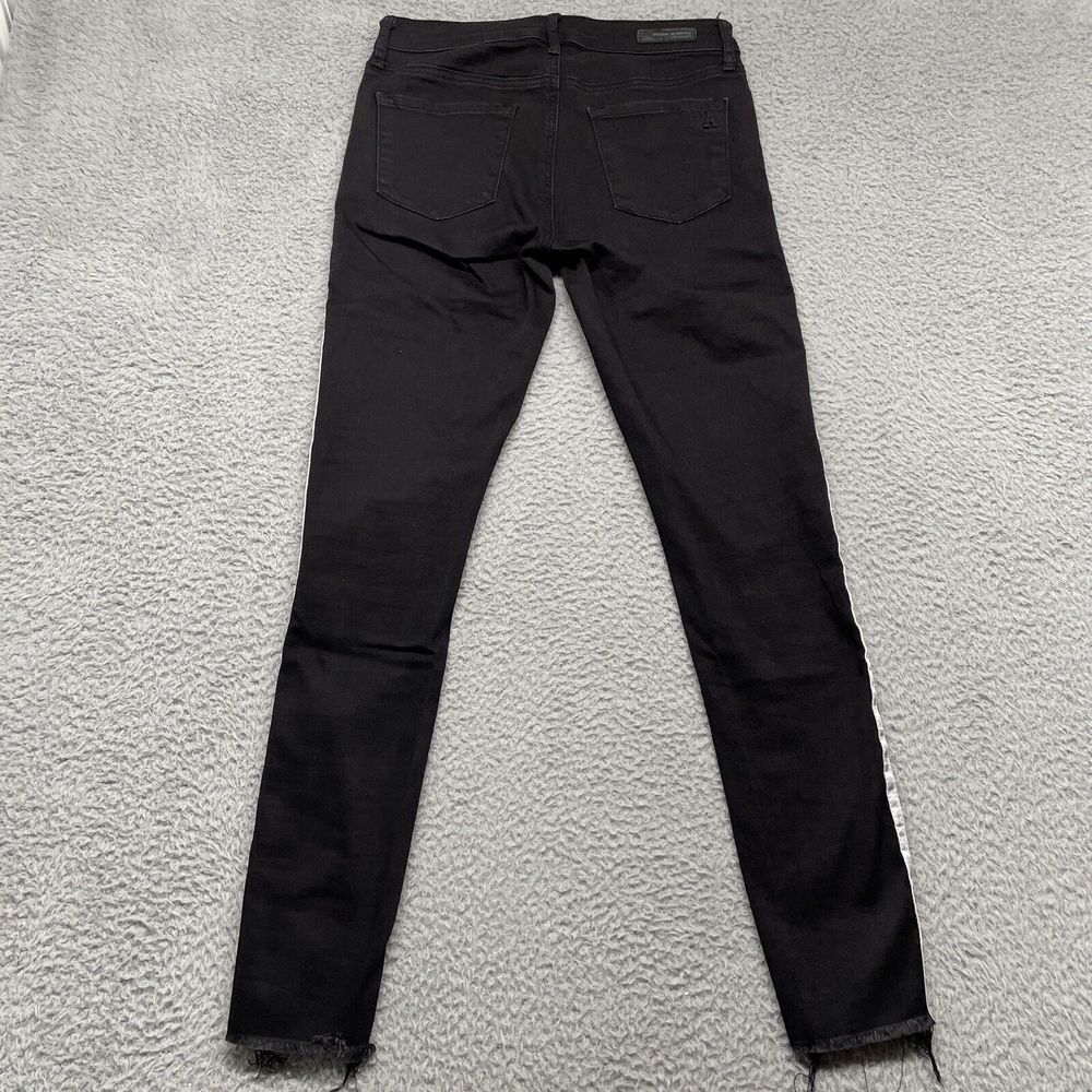 Articles of Society Jeans Womens 27 Black Side Stripes Raw Hem Skinny Fit - Picture 2 of 15